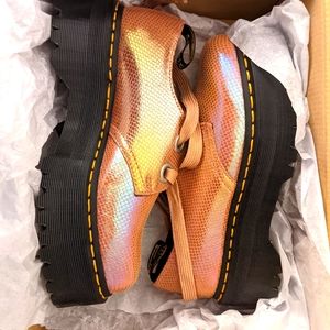 Pink Dr. Marten Snakeskin Platform Shoes S7